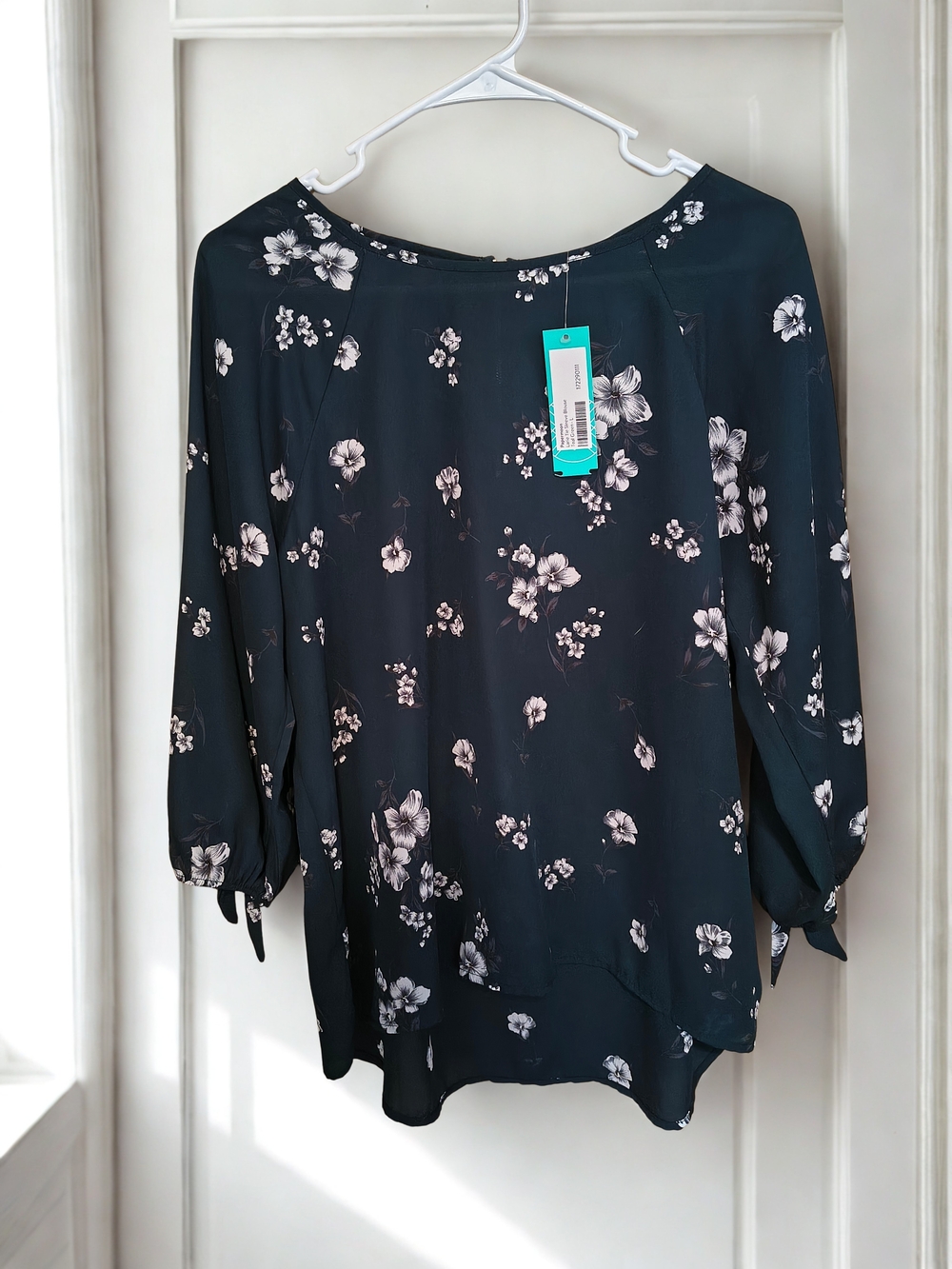 Papermoon Black Floral Boatneck Blouse
